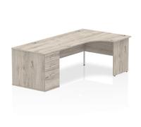 Impulse 1800 Right Crescent Grey Oak End Leg 800Ped