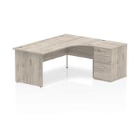 Impulse 1800 Right Crescent Grey Oak End Leg 600Ped