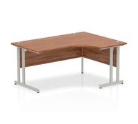 Impulse Cantilever 1600 Right Hand Crescent Desk Walnut -