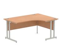 dynamic Impulse Right Hand Desk Freeform Oak Cantilever 1,600 (W) x 1,200 (D) x 730 (H) mm MFC (Melamine Faced Chipboard)