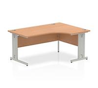 dynamic Impulse Right Hand Desk Freeform Oak Cantilever 1,600 (W) x 1,200 (D) x 730 (H) mm MFC (Melamine Faced Chipboard)