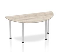 Impulse 1600 Semi Desk Grey Oak Silver Leg