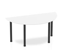 Impulse 1600 Semi Table White Black Leg