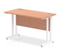 Dynamic Impulse 1200/600 Rectangle White Cantilever Leg Desk Beech