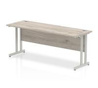 Dynamic Impulse 1800/600 Rectangle Silver Cantilever Leg Desk Grey Oak