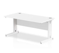 Impulse 1600/800 Rectangle White Cable Managed Leg Desk - MI002273