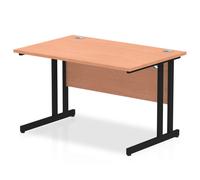 Impulse 1200 x 800mm Straight Desk Beech Top Black Cantilever Leg