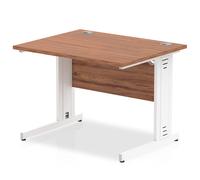 Impulse 1000x800 Walnut White Cable Leg