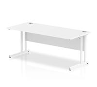 Impulse 1800/800 Rectangle White Cantilever Leg Desk White - MI002194