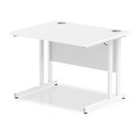 Impulse 1000/800 Rectangle White Cantilever Leg Desk White - MI002190