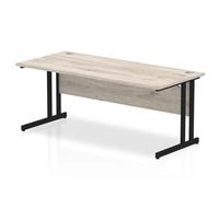Impulse 1800x800 Grey Oak Black Leg