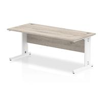 Impulse 1600x800 Grey Oak White Cable Leg