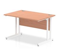 Impulse 1200/800 Rectangle White Cantilever Leg Desk Beech - MI001674
