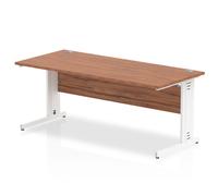 Impulse 1800x800 Walnut White Cable Leg
