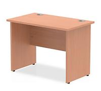 dynamic Impulse Straight Desk Rectangular Beech Base panel 1,000 (W) x 600 (D) x 730 (H) mm MFC (Melamine Faced Chipboard)