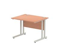 dynamic Impulse Straight Desk Rectangular Beech Cantilever 1,000 (W) x 800 (D) x 730 (H) mm MFC (Melamine Faced Chipboard)