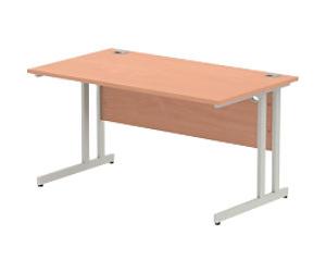 dynamic Impulse Straight Desk Rectangular Beech Cantilever 1,400 (W) x 800 (D) x 730 (H) mm MFC (Melamine Faced Chipboard)