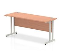dynamic Impulse Straight Desk Rectangular Beech Cantilever 1,600 (W) x 600 (D) x 730 (H) mm MFC (Melamine Faced Chipboard)