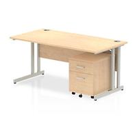 dynamic Impulse Straight Desk Rectangular Maple Cantilever 2 Drawers 1 Pedestal 1,600 (W) x 800 (D) x 730 (H) mm MFC (Melamine Faced Chipboard)
