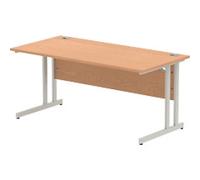 dynamic Impulse Straight Desk Rectangular Oak Cantilever 1,600 (W) x 800 (D) x 730 (H) mm MFC (Melamine Faced Chipboard)