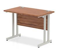 dynamic Impulse Straight Desk Rectangular Walnut Cantilever 1,000 (W) x 600 (D) x 730 (H) mm MFC (Melamine Faced Chipboard)