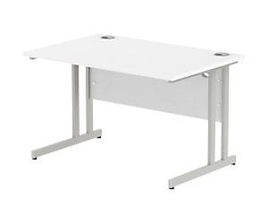 dynamic Impulse Straight Desk Rectangular White Cantilever 1,200 (W) x 800 (D) x 730 (H) mm MFC (Melamine Faced Chipboard)