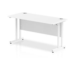 dynamic Impulse Straight Desk Rectangular White Cantilever 1,400 (W) x 600 (D) x 730 (H) mm MFC (Melamine Faced Chipboard)