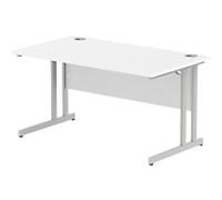 dynamic Impulse Straight Desk Rectangular White Cantilever 1,400 (W) x 800 (D) x 730 (H) mm MFC (Melamine Faced Chipboard)
