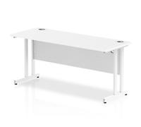 dynamic Impulse Straight Desk Rectangular White Cantilever 1,600 (W) x 600 (D) x 730 (H) mm MFC (Melamine Faced Chipboard)