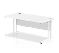 dynamic Impulse Straight Desk Rectangular White Cantilever 1,600 (W) x 800 (D) x 730 (H) mm MFC (Melamine Faced Chipboard)