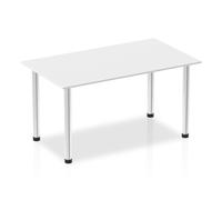 Impulse Impulse 1400mm Straight Table White Top Chrome Post Leg I003592