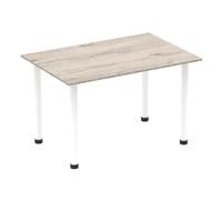 Impulse Impulse 1200mm Straight Table Grey Oak Top White Post Leg I003711