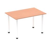 Impulse Impulse 1400mm Straight Table Beech Top White Post Leg I003684