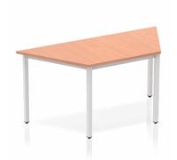 Impulse 1600mm Trapezium Table Beech Top Silver Box Frame Leg BF00108