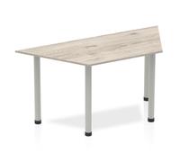 Impulse 1600 Trap Desk Grey Oak Silver Leg