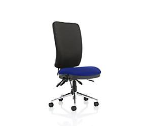 Dynamic Independent Seat & Back Task Operator Chair Without Arms Chiro Black Back, Stevia Blue Seat High Back