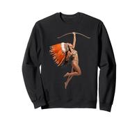 Dynamic Indian Archer Woman Feather Headdress Sweatshirt