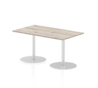 Italia 1400x800mm Poseur Rectangular Table Grey Oak Top 725mm High Leg