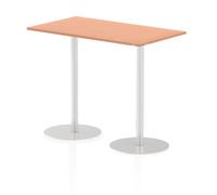 Italia 1400 x 800mm Poseur Rectangular Table Beech Top 1145mm High Leg