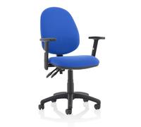 Dynamic KC0028 Eclipse II Lever Task Operator Chair with Height Adjustable Arms - Blue with Height Adjustable Arms Matching Bespoke Colour Blue Fabric
