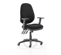 Dynamic KC0035 Eclipse XL III Lever Task Operator Chair with Height Adjustable Arms - Black with Height Adjustable Arms Matching Bespoke Colour Black Fabric