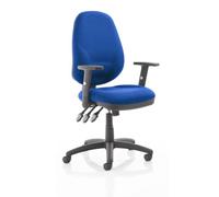 Dynamic KC0036 Eclipse XL III Lever Task Operator Chair with Height Adjustable Arms - Blue with Height Adjustable Arms Matching Bespoke Colour Blue Fabric