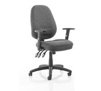 Dynamic KC0037 Eclipse XL III Lever Task Operator Chair with Height Adjustable Arms - Charcoal with Height Adjustable Arms Matching Bespoke Colour Charcoal Fabric