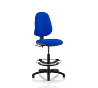 Dynamic Permanent Contact Backrest Task Operator Chair Without Arms Eclipse II Blue Seat High Back