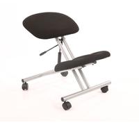 Dynamic Kneeling Stool Black Fabric Silver Frame OP000072 DD