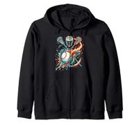 Dynamic Lacrosse Baseball Sports Fan Athlete Player Graphic Zip Hoodie
