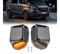 Dynamic LED Wing Mirror Indicator for F-ord Transit Custom Tourneo Custom MK1 2012-2023, 2PCS Sequential Side Mirror Turn Signal Repeaters for Panel Van Minibus SWB LWB V362 - Plug & Play(Smoke Lens)