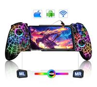 Dynamic Light Wireless Mobile Gaming Controller for iPhone/Android,Phone Gaming Controller with Hall Effect Joysticks &Programmable Buttons iPhone Gamepad Support Xbox Game Pass/PlayStation/Steam Link