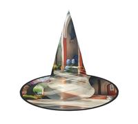 Dynamic lighting during cherry blossom season Halloween Witches Hats Witch Headbands Wizard Hat Costume Accessories Cosplay for Party Masquerade Foldable 1