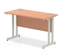 Dynamic Impulse 1200/600 Rectangle Silver Cantilever Leg Desk Beech